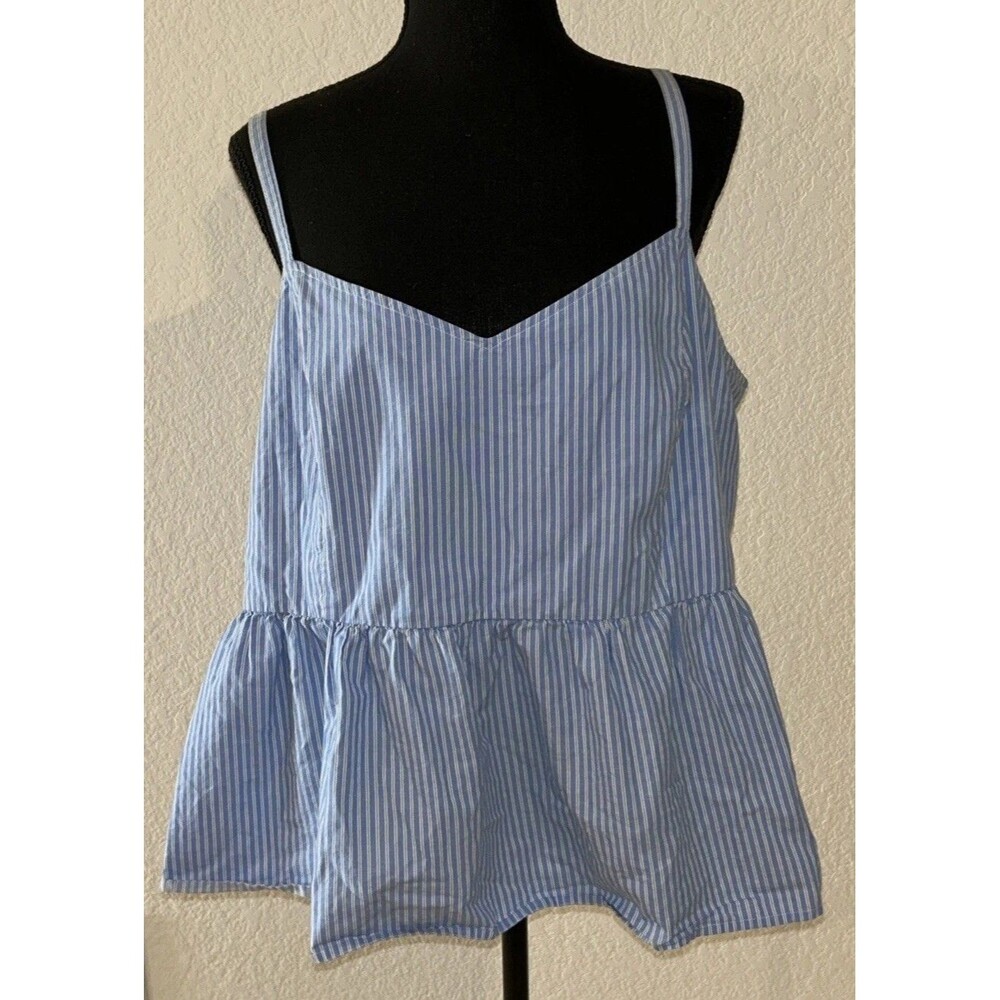 Old Navy Cami-Mind Striped Smocked Summer Babydoll Swing Top Peplum 2X Coquette